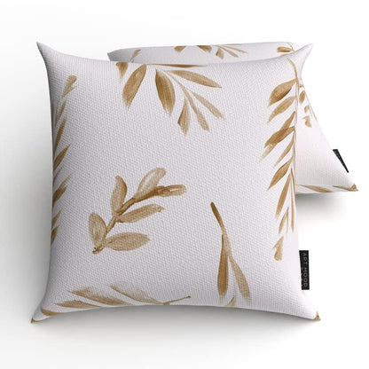 Eve Velvet Cushion Cover in Gold & White, a plush decorative pillow with a luxurious metallic gold pattern, 40x40 cm, an opulent and stylish accent for a glamorous modern living room or bedroom