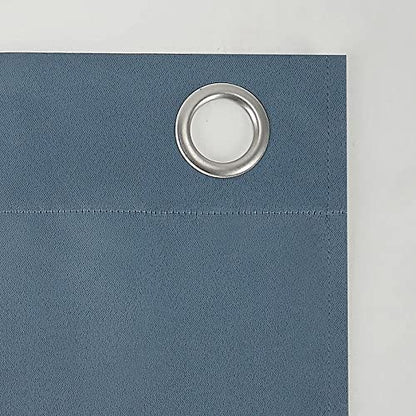 Petrol Blue Blackout Curtains - steel Grommets - thermal Insulated fabric – for room darkness – 1 panel