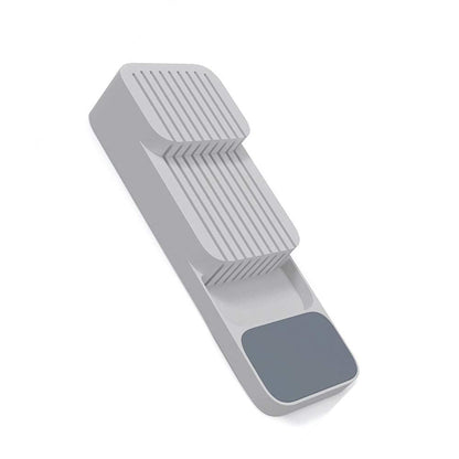 axGear Kitchen Drawer Organizer Tray for Knives Knife Block Cutlery Storage Grey -