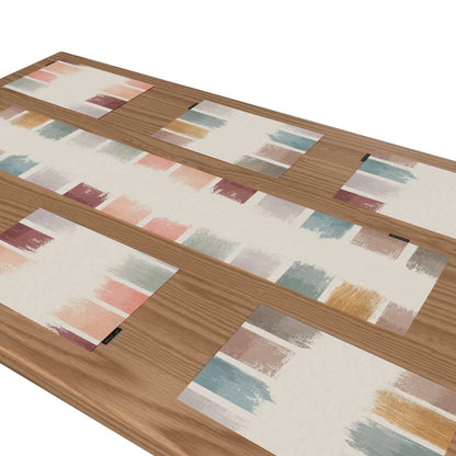 Palette Canvas Placemats Set of 6, artistic multicolor 45x30 cm table mats, durable and washable, designed to protect your dining table while adding a vibrant, creative statement