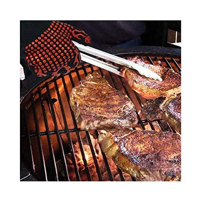 1 Pair Barbecue Tools BBQ Mitts Oven Mitts Gloves BBQ Grilling Cooking Gloves Extreme Heat Resistant Gloves Long For Extra Forearm Protection Red Silicone Insulated