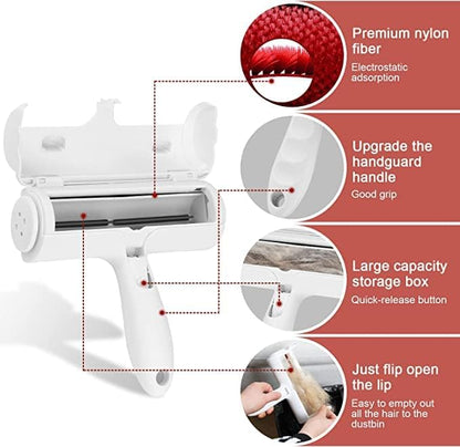 Whioltl Pet Hair Remover Roller, Reusable Washable Animal Hair Removal Brush for Dogs and Cats, Easy to Self Clean the Pet Fur from Carpet, Furniture, Sofa, Rugs, Laundry, Clothes and Bedding