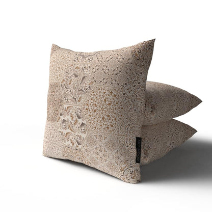 Dano Velvet Cushion Cover in a sophisticated Beige, a 40x40 cm decorative throw pillow with a subtle, elegant pattern, perfect for a minimalist and serene Ramadan decor aesthetic