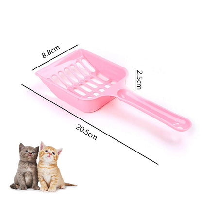 NA Plastic Litter Shovel Cleaning Scoop Tool (Pink, Light Blue, Dark Blue) - Pack of 3