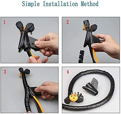 CL-Link 10Ft*1.1inch Electrical Wire Organizer Spiral Cable Wrap Spiral Cable Bundler Organizer Home Office Wire Concealer for PC TV Computer Cinema