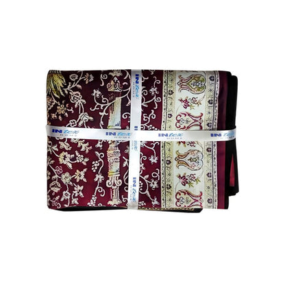 INtex Home Velvet Padded Prayer Rug, Multicolor Islamic Persian Design, Soft Printed Fabric with Anti-Slip Layer, Comfortable and Cushioned, 70x110 cm