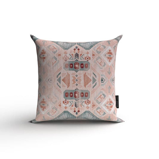 Bohos 5 Velvet Cushion Cover, a plush multicolor decorative pillow with an intricate bohemian design, 40x40 cm, adds a luxurious feel and a touch of artistic, eclectic style to your sofa
