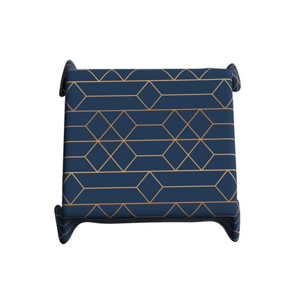 Tableau Waterproof Tablecloth in Blue & Gold, a 140x140 cm Square Table Cover made from Artistic Spillproof Polyester, an Elegant Stain-Resistant Protector for your Dining Table