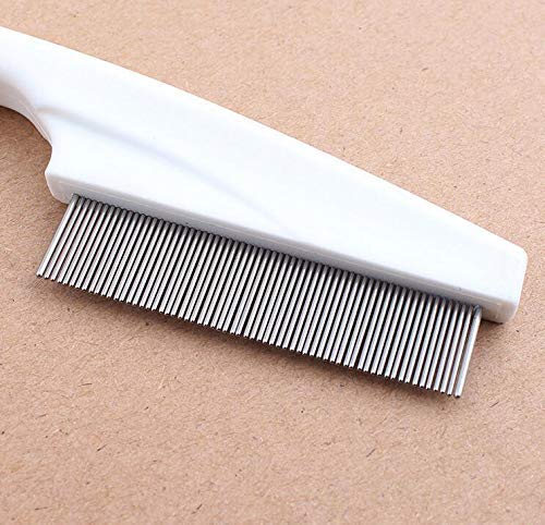 Pet hair flea comb stainless pin dog cat grooming brush clean tool