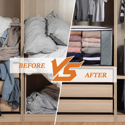 Z Zeba EXPRESS Storage Box Basket Bins Closet Bags Drawers Container Holder Organizer Shelf 3PCS (MEDIUM, CSB-GREY)