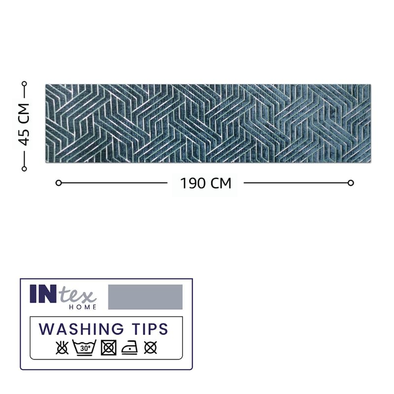 INtex Home Table Runner, Nadia’s Geometric Design in Heavy Duty Velvet Linen Fabric, Elegant Rectangular Accent for Reception Living Room or Special Occasions - 1 Pc- 40 x 130 cm - Café