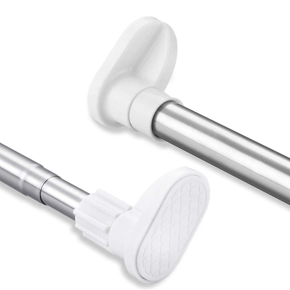 Curtain Rod ? Extendable Stainless Steel Curtain Pole Telescopic Tension Rod with No Drilling, Hanging Rail for Window Bathroom Shower Wardrobe Doorway, Adjustable Length 110-200 cm
