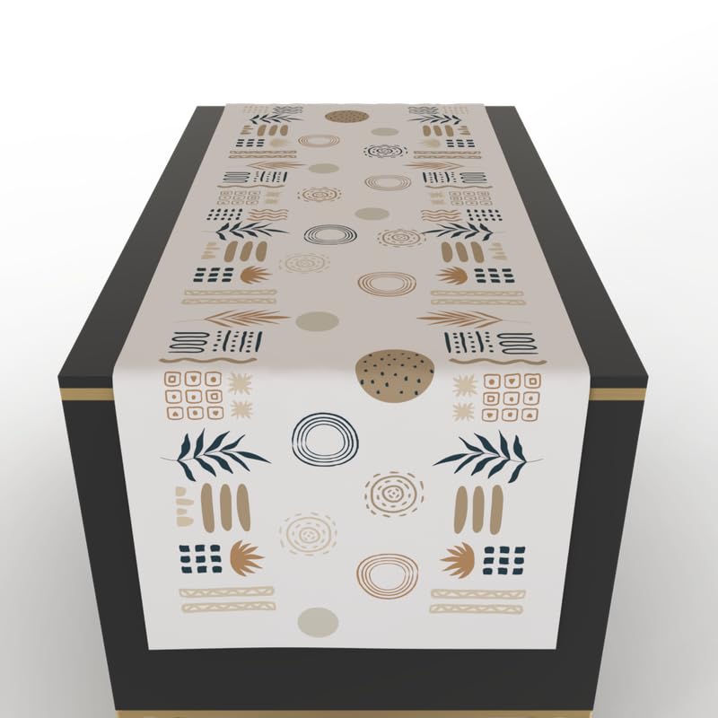 Bohovibe Velvet Table Runner, a Plush Multicolor Decorative Centerpiece with a Trendy Bohemian Design, 35x140 cm, adds a Luxurious Texture and Vibrant Style to your Dining Table