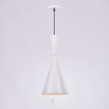 دلايه سقف مودرن كون ابيض من الالومنيوم 1 لمبه من نجفه شوب