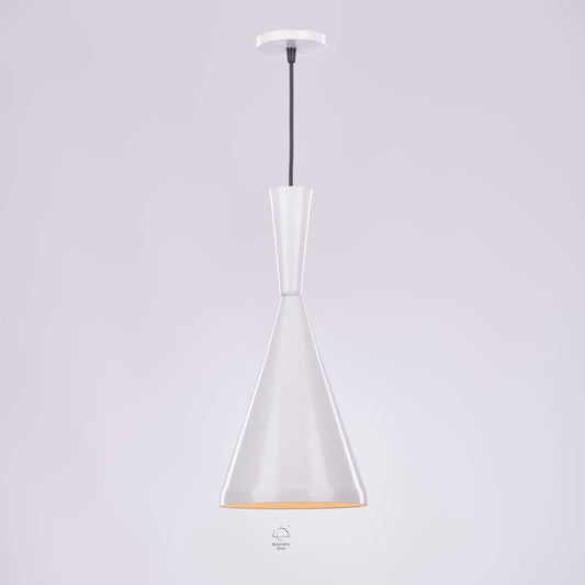 دلايه سقف مودرن كون ابيض من الالومنيوم 1 لمبه من نجفه شوب