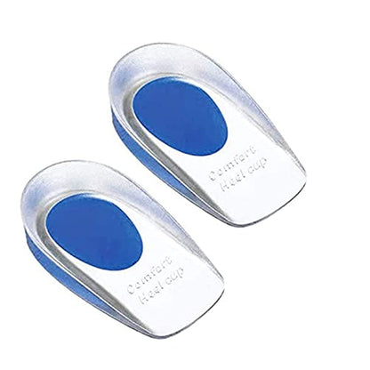 yuangao Soft Silicone Increase Heel height Protection with All-Day Shock Absorption to Relieve and Prevent Heel Pain, Support Pad Cup Gel Shock Cushion Orthotic Insole (M (length:10.5cm*width:5cm))
