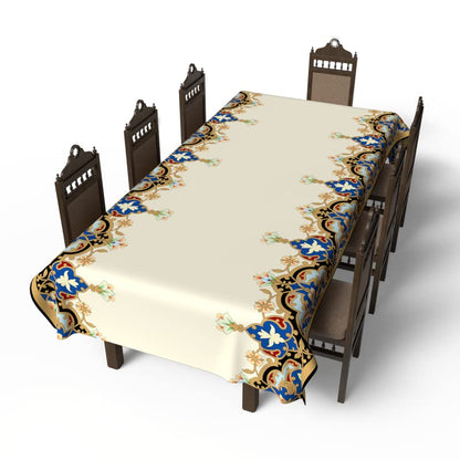 Islamic Unique Taj Waterproof Tablecloth, a Multicolor 140x300 cm Rectangular Table Cover of Spillproof Polyester, a Majestic and Durable Protector for Large Dining Tables and Events