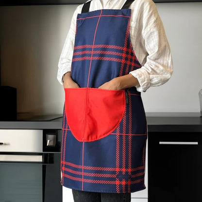 Apron, Cross-Back Design, Soft Cotton-Like Fabric, One Size, Lightweight Breathable Unisex with Front Pocket, for Cooking, and Daily Use