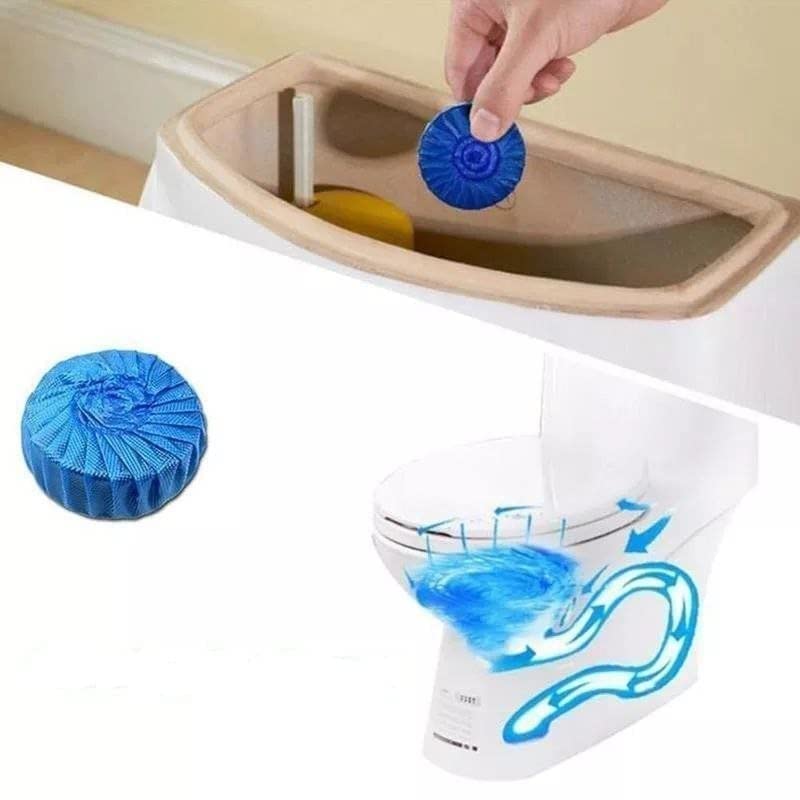 Automatic Toilet Bowl Cleaner Tablets?Bathroom Toilet Tank Cleaner?Blue Clean Bubbles,Strong Detergent Ability,Long-lasting 300 brushes,Mild Fresh Pine Scent(10 Pack)