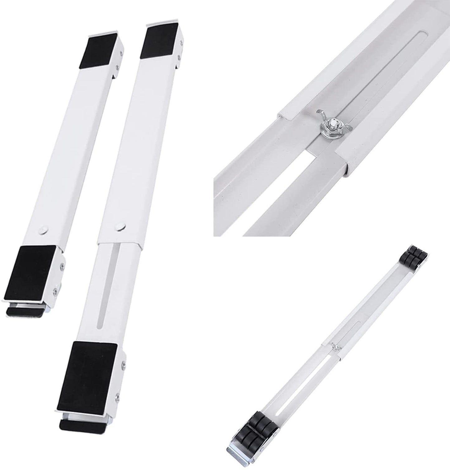 Refrigerator Base Bracket with Brake, Heavy Appliance Moving Bracket - Suitable for Refrigerator Base, Dryer, Washing Machine - Set of 2 - White