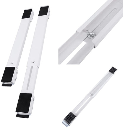 Refrigerator Base Bracket with Brake, Heavy Appliance Moving Bracket - Suitable for Refrigerator Base, Dryer, Washing Machine - Set of 2 - White