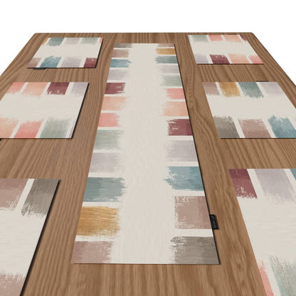 Palette Canvas Placemats Set of 6, artistic multicolor 45x30 cm table mats, durable and washable, designed to protect your dining table while adding a vibrant, creative statement