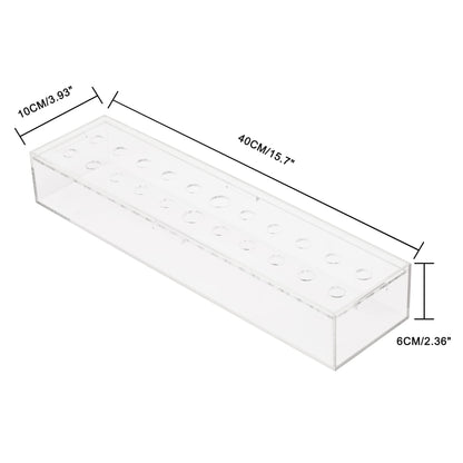 Long Rectangular Flower Vase, Clear Acrylic 40cm Centerpiece for Dining Table, Home Decoration, or Wedding Floral Arrangements, Modern Tabletop Vase for Living Room and Events, Clear