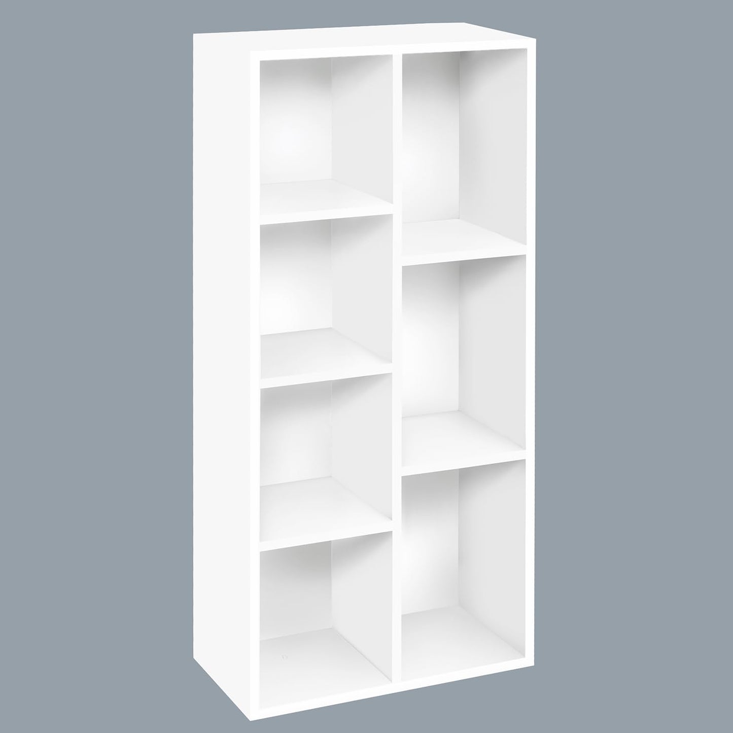 DIY 7-Cube Engineered Wood Book Shelf, a Multipurpose Open Storage Organizer and Book Stand for Home, Office, or Study Room, presented in a clean and modern White finish