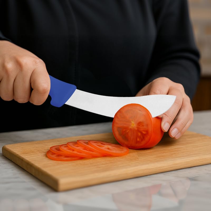 Professional Skinning Knife – 6-Inch Stainless Steel Blade – Blue Polypropylene Handle – Durable & Textured Grip