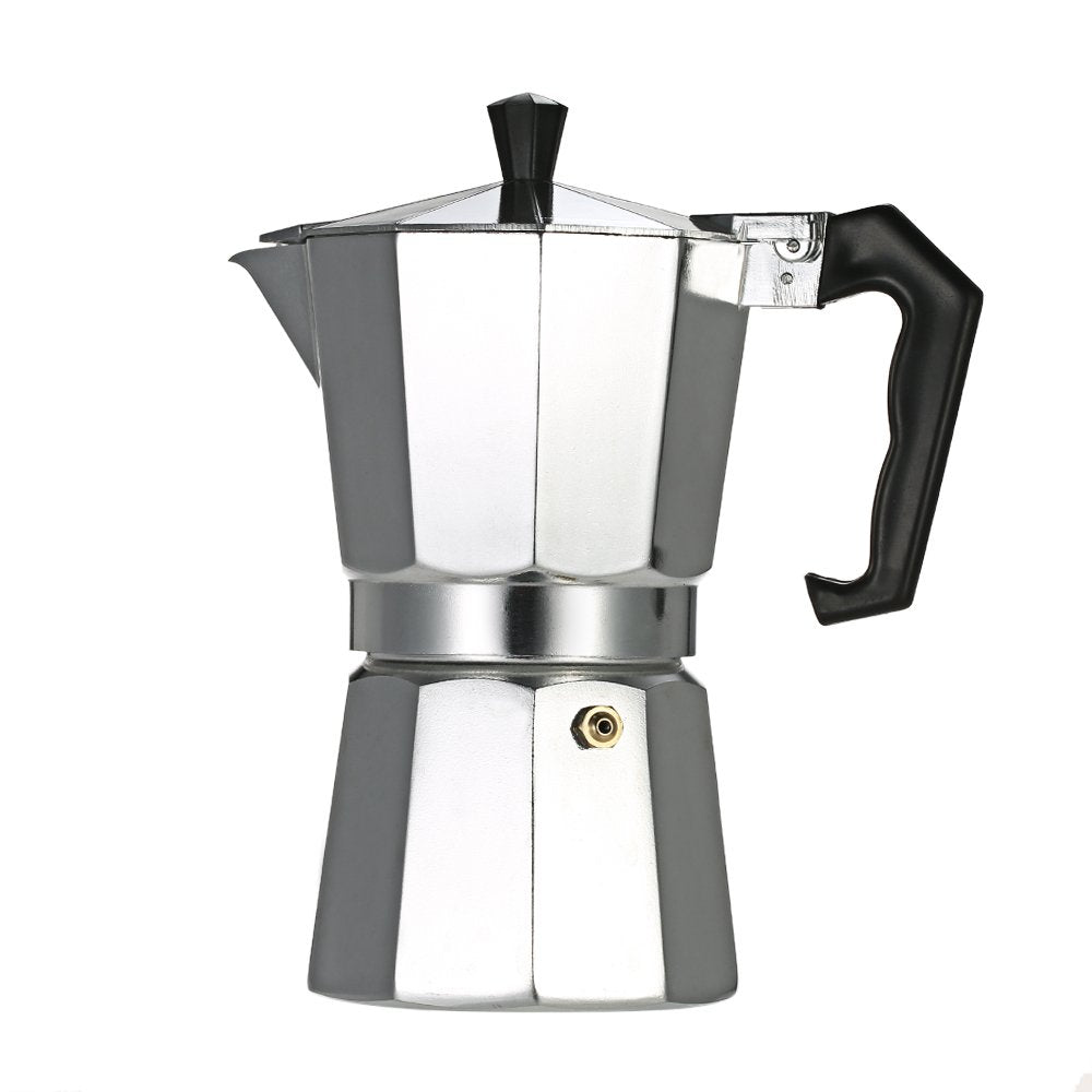 3-Cup Aluminum Espresso Percolator Coffee Stovetop Maker Mocha Pot for Use on Gas or Electric Stove, 2724713571609