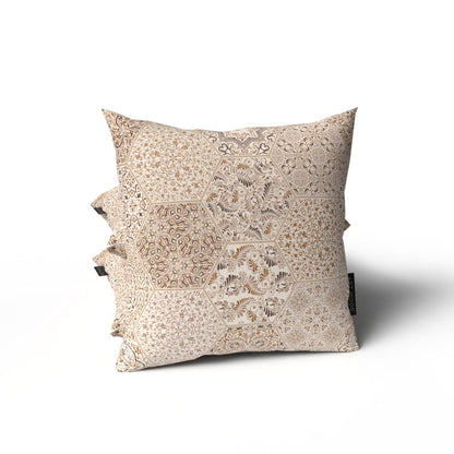 Dano Velvet Cushion Cover in a sophisticated Beige, a 40x40 cm decorative throw pillow with a subtle, elegant pattern, perfect for a minimalist and serene Ramadan decor aesthetic