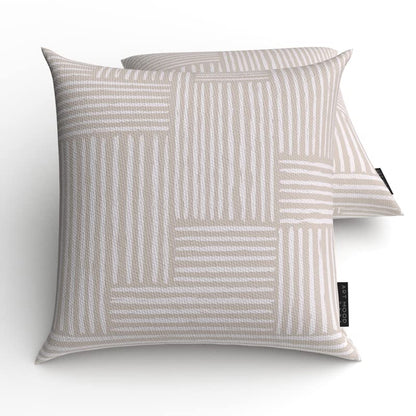 Hazel 1 Velvet Cushion Cover in Beige & White, a plush decorative pillow with a soft and welcoming modern pattern, 40x40 cm, adds a touch of cozy luxury to your favorite seating area