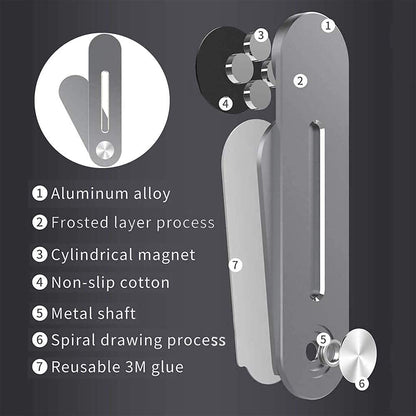 YONJILA Side Mount Clip on Laptop for Phone, Aluminum Alloy Computer Expansion Bracket with Rotatable Angle Adjustment, Foldable, Phone Holder Stand for Laptop Same Screen for All Smart Phones