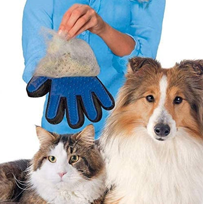 Blue pet bath beauty massage comb - right hand