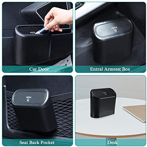 Car Trash Can with Lid,ShowTop Mini Vehicle Trash Bin Car Dustbin Garbage Organizer Storage 2 Packs,Automotive Garbage Can Bin Trash Container for Cars,Home,Office