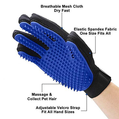 YenT Pet Grooming Glove Gentle Deshedding Brush Fur Gloves Massage Tool Dog Cat Hair Remover