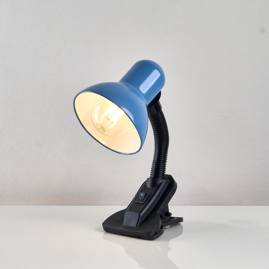 Desk Lamp with Clips - Addressable LED Light - Flexible Arm - Elegant Color - Suitable for Study, Reading, Work (Baby Blue)
