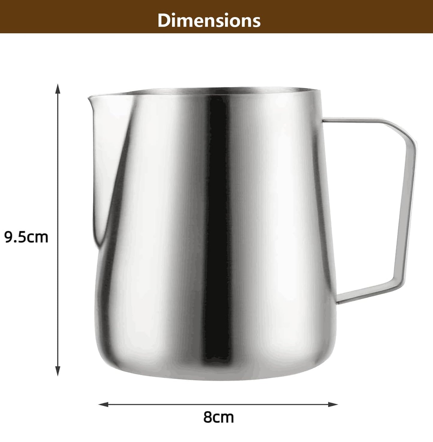 Worbic Milk Frothing Pitcher 12oz/350ml, Stainless Steel Milk Jug for Making Latte Art and Coffee Cappuccino,Latte Art Barista Steaming Pitcher Milk Frother Jug with Scale