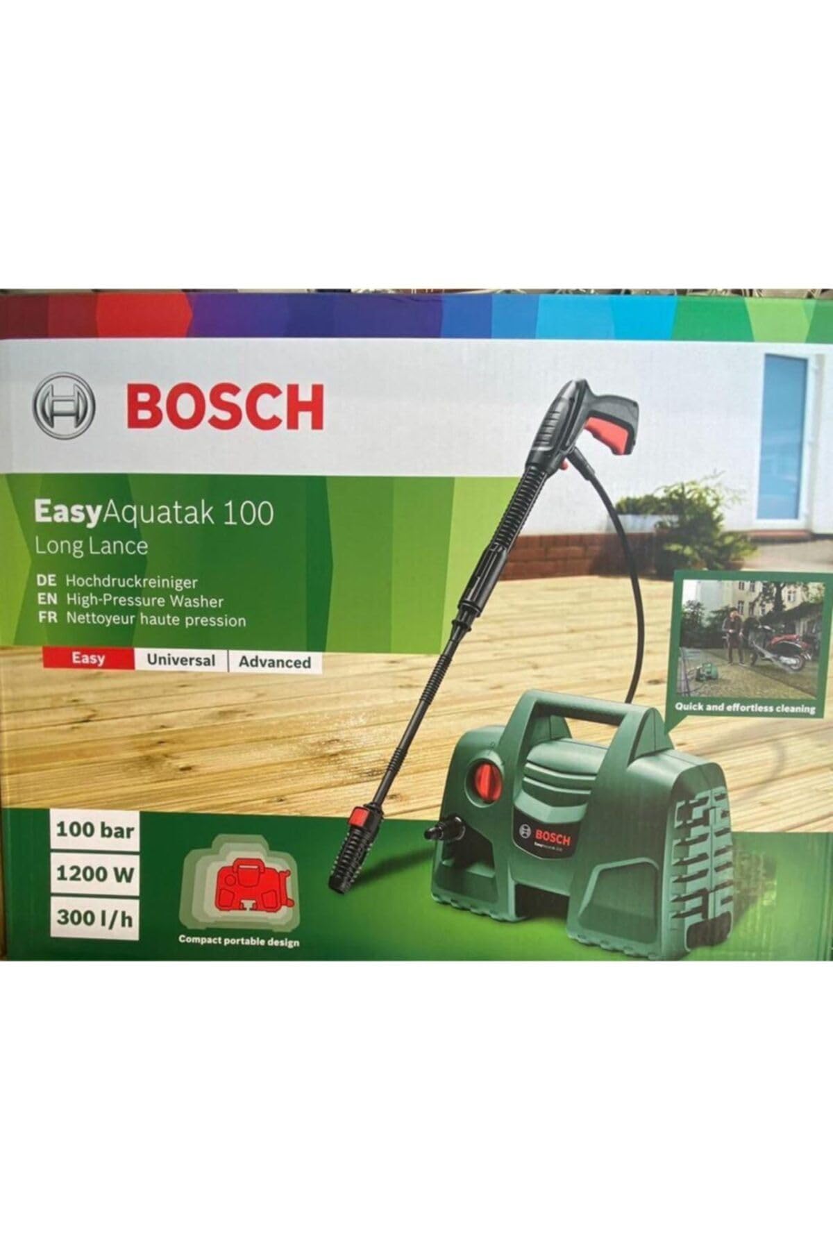 Bosch Easy Aquatak 100 Long Lance High Pressure Washer Machine with Accessories, 1100 w, 06008A7E01