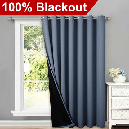 100% Blackout curtains - thermal insulated blackout fabric - two layers fully darkness curtain