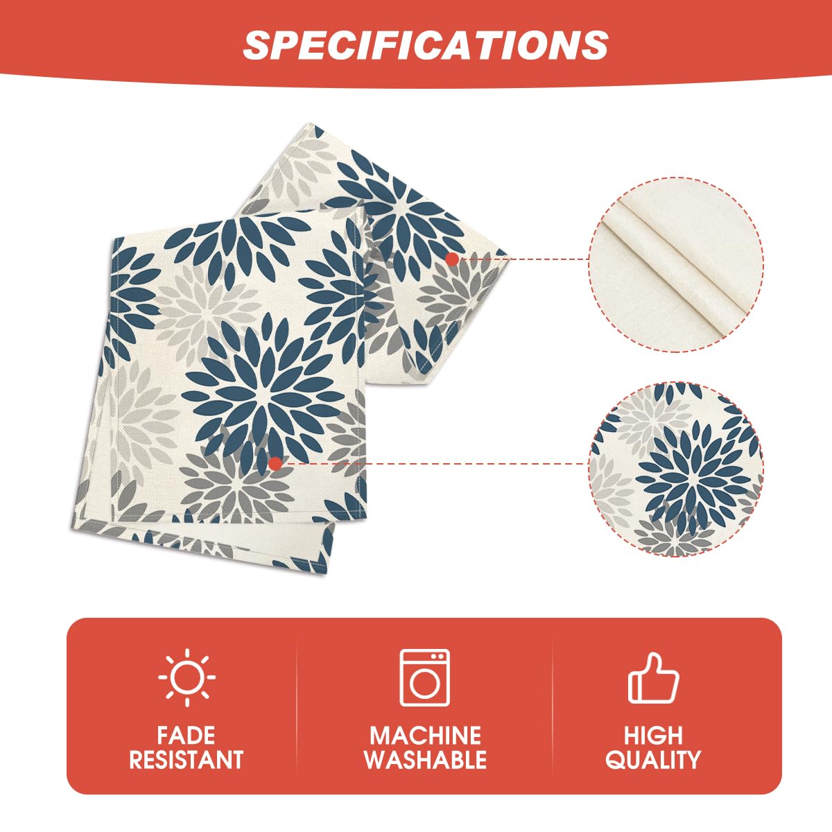 INTEX HOME Velvet Floral Table Runner, Soft Linen Fabric, Machine Washable, Rectangular Design, 1 Piece, 45 x 135 cm, Black x Grey, Dining Table Decoration for Home, Events and Special Occasions