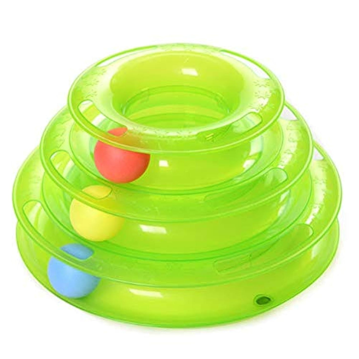 3Layers Funny Cat Toys Crazy Ball Disk Anti-slip Interactive Amusement Plate Triple Turntable Play Disc Small Pet Toy