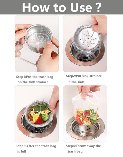 Vlwltl 200 PCS Disposable Kitchen Sink Drain Strainer Mesh Bag Fits Sink Strainer for Collecting Kitchen Food Waste Leftover Garbage