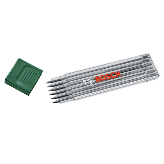 Bosch Graphite Leads HB 6-Piece (Accessories for Deep Hole Marker Pencil; HB; 2.8mm; Storage Case)