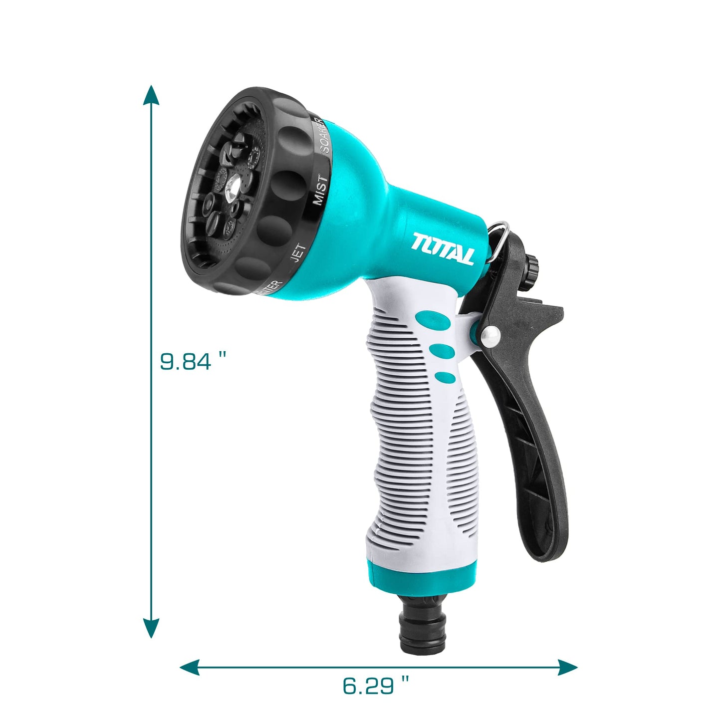 Total 9-Pattern Garden Hose Nozzle Spray Nozzle Water Spray Nozzle