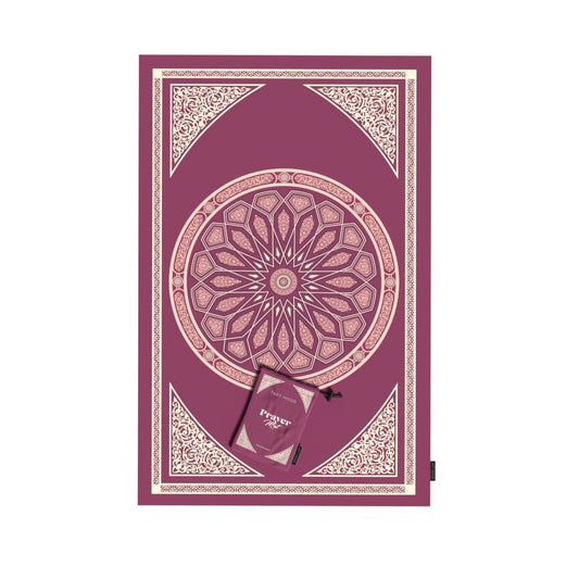Al-Qubba Portable Prayer Mat, a Waterproof and Lightweight Travel Rug, Compact and Foldable to Pocket Size, Purple, a perfect Janamaz for Muslim Prayer (Salah) anytime, anywhere