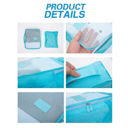 Styleys 6-in-1 Travel Organizer Packing Cubes (Dark Pink)