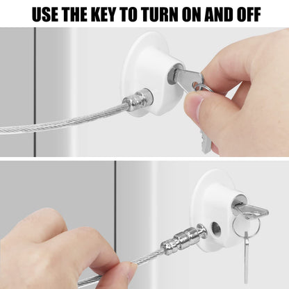 Fridge Lock (2 Pcs) Refrigerator Lock with Keys & Strong Adhesive, Fridge Locks for Kids, Child Safety Locks, Cabinet Lock, Freezer Lock, Security Window Lock, Window Stopper, Drawer Lock (White)