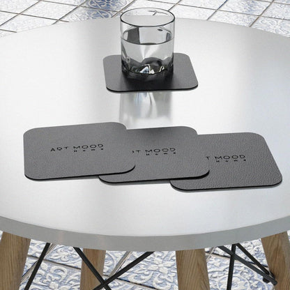 Leather Coaster Set - Premium Faux Leather Coasters with Stylish Touch, Heat-Resistant and Scratch-Proof - Perfect for Coffee Tables, Dining, and Home Decor, Set of 4
