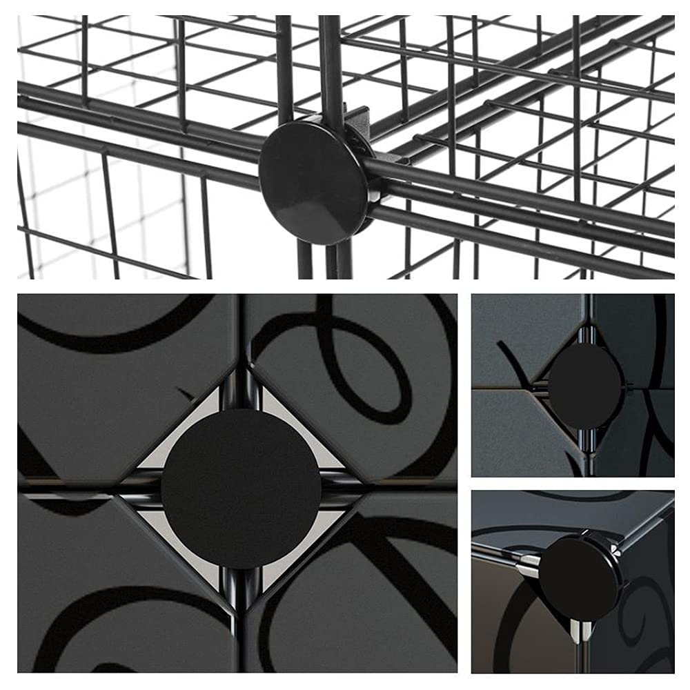 Mnixy 30 Pcs Wire Cubes Plastic Connectors Black Interlocking Connectors for Simple Wardrobe